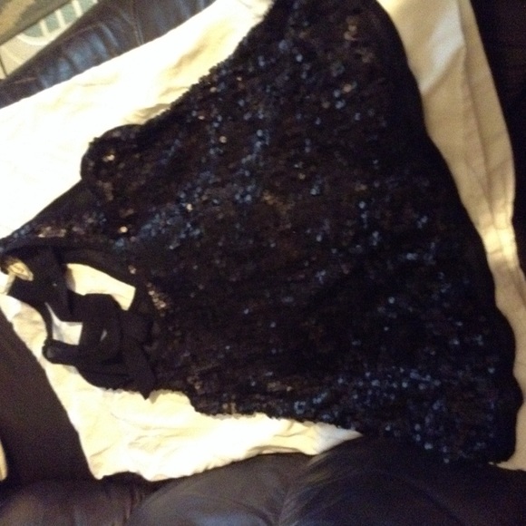 Ladies sequIn black blouse - Picture 3 of 8
